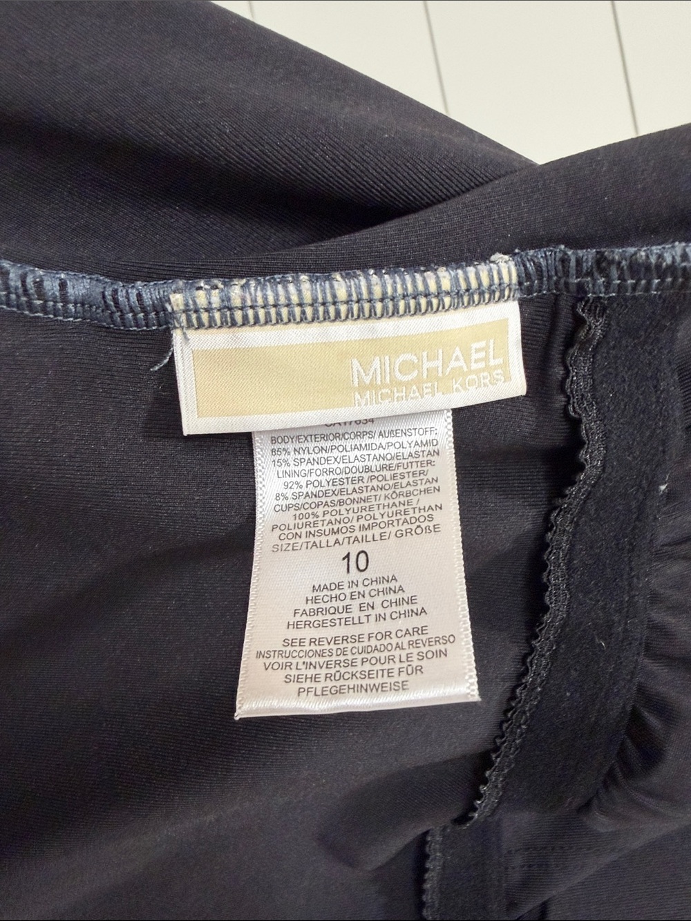 Michael Kors Charcoal Gray Ruched One-Piece Swimsuit - Picture 5 of 8